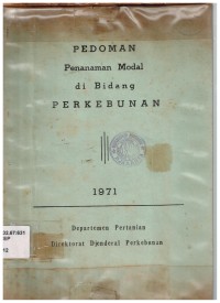 Pedoman penanaman modal dibidang perkebunan