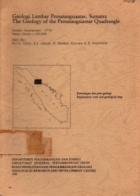 Geology lembar Pematangsiantar, Sumatra : The geology of the Pematangsiantar quadrangle
