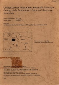 Geologi lembar Pulau Karas-Pulau Adi, Irian Jaya : Geology of te Pulau Karas-Pulau Adi sheet are, irian Jaya