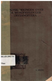 Onderzoekingen Over De Monddeelen Der Thysanoptera