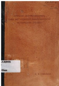 Optische onderzoekingen over het vloeistof-Damp-ovenwicht in kapillaire stelsel