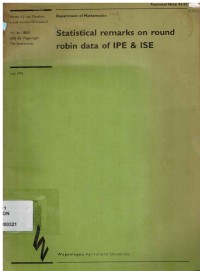 Statistical Remarks On Round Robin Data of IPE & ISE