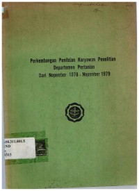 Perkembangan penilaian karyawan penelitian Departemen Pertanian dari Nopember 1978-Nop. 1979