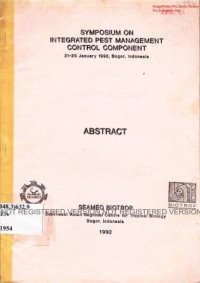 Abstract Symposium on Integrated Pest Management Control Component, 21-23 January 1992