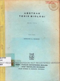 Abstrak tesis biologi. Edisi 1974