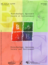 Biotechnologie, Agronomie Societe et Environnement Volume 12 No 2  Tahun 2008