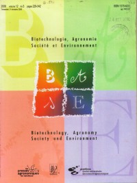Biotechnologie, Agronomie Societe et Environnement Volume 12 No 3 Tahun 2008
