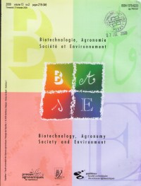 Biotechnologie, Agronomie Societe et Environnement Volume 13 No 2 Tahun 2009