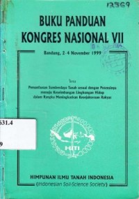 Buku panduan Kongres Nasional VII, Bandung, 2-4 November 1999