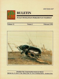 Buletin Pusat Penelitian Perkebunan Marihat Volume 12 Nomor 1 Pebruari 1992