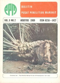 BULETIN PUSAT PENELITIAN MARIHAT VOL. 9 NO. 2 AGUSTUS 1989