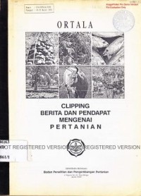 Clipping Berita dan Pendapat Mengenai Pertanian No.034/ORTALA/92 Tanggal 16-31 Maret 1992 dan No.035/ORTALA/1992 Tanggal 1-15 April 1992