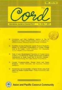 Cord ( International Journal on Coconut R & D ) Vol. 33 No.1 Thn 2017