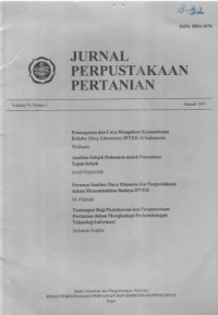 Jurnal Perpustakaan Pertanian Volume VI Nomor 1 Januari 1997