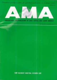 Agricultural Mechanization in Asia, Africa and Latin America (AMA) Vol.48 No. 4 Autumn 2017
