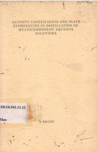 Actovity coefficients and plate efficiencies in distillation of multicomponent aqueous solutions