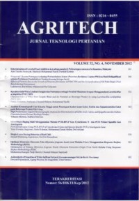 Agritech Volume 32 No. 4 November 2012