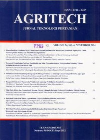 Agritech Jurnal Teknologi Pertanian Volume. 34 No. 4 November 2014