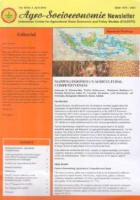 Agro-Socioeconomic Newsletter Vol. 09 No. 1, April 2016