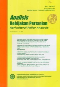 Analisis Kebijakan Pertanian (Agricultural Policy Analysis) Volume 14 Nomor 1, Juni 2016