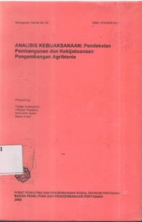 Analisis kebijaksanaan pendekatan pembangunan dan kebijaksanaan