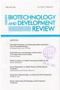 Asian Biotechnology and Development Review Vol. 15 No. 1 Maret 2013