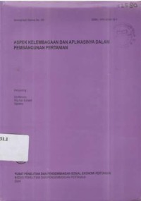 Aspek Kelembagaan dan aplikasinya dalam pembangunan pertanian