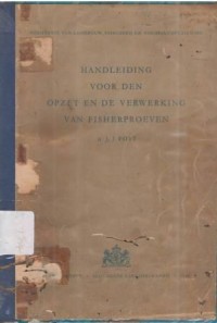 Handleiding Voor den Opzet en de Verwerking van Fisherproeven