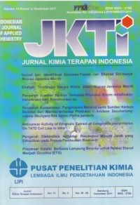 Jurnal Kimia Terapan Indonesia (JKTI) Volume. 13 No. 2 Desember 2011