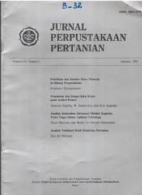 Jurnal Perpustakaan Pertanian Volume IV Nomor 1 Januari 1995