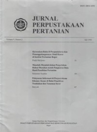 Jurnal Perpustakaan Pertanian Volume V Nomor 2 Juli 1996