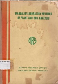 Manual of laboratory methods of chemical soil analysis