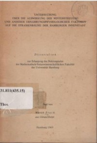 Untersuchung Uber die Auswirkung der Winterstreuung und Anderer Ernahrungsphysilogischer Faktoren auf die Starssenbaume der Hamburger Innenstadt