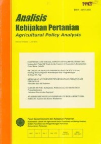 Analisis Kebijakan Pertanian (Agricultural Policy Analysis) Volume 11 Nomor 1, Juni 2013