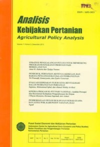 Analisis Kebijakan Pertanian (Agricultural Policy Analysis) Volume 11 Nomor 2, Desember 2013