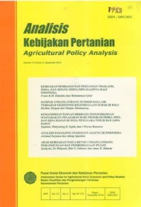 Analisis Kebijakan Pertanian (Agricultural Policy Analysis) Volume 12 Nomor 2, Desember 2014