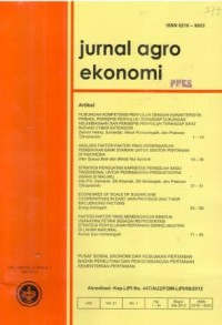 Jurnal Agro Ekonomi Volume 31 Nomor 1 Mei 2013
