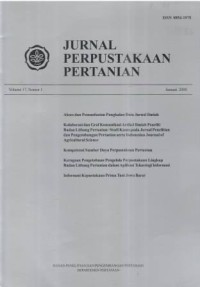 Jurnal Perpustakaan Pertanian Volume 17 Nomor 1 Januari 2008