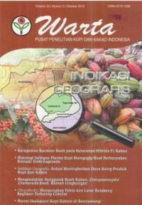 Warta Pusat Penelitian Kopi dan Kakao Indonesia Volume. 24 No. 3 Oktober 2012