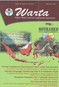 Warta Pusat Penelitian Kopi dan Kakao Indonesia Volume. 26 No. 2 Juni 2014