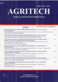 Agritech Jurnal Teknologi Pertanian Volume. 34 No. 2 Mei  2014