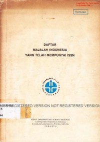 Daftar majalah Indonesia yang telah mempunyai ISSN