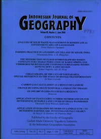 INDONESIA JOURNAL OF GEOGRAPHY Vol 42 No 1 June 2010