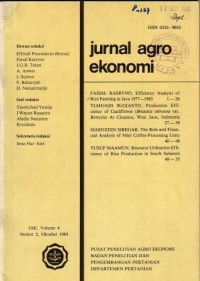 jurnal agro ekonomi vol 9 no2 oktober 1990