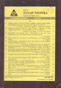 Jurnal Tanah Tropika (Journal of Trofical Soils) Tahun V Nomor 9 Juli-Desember 1999