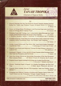 Jurnal Tanah Tropika (Journal of Trofical Soils) Tahun III Nomor 5 Juli-Desember 1999