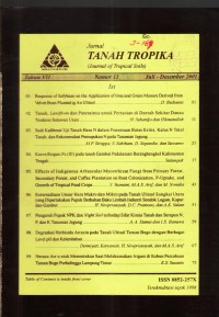 Jurnal Tanah Tropika (Journal of Trofical Soils) Tahun VII Nomor 13 Juli-Desember 2001