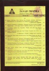 Jurnal Tanah Tropika (Journal of Trofical Soils) Tahun V Nomor 10 Januari-Juni 2000