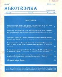 JURNAL AGROTROPIKA  Vol. IV  No. 2  DESEMBER 1999