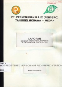 Laporan mengikuti International Symposium di University of Kentucky, USA.